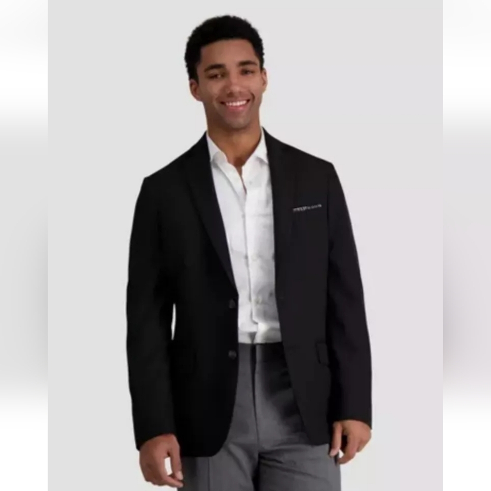 Haggar H26 Men's Flex Series Slim Fit Premium Stretch Blazer Black - MSRP $89.99